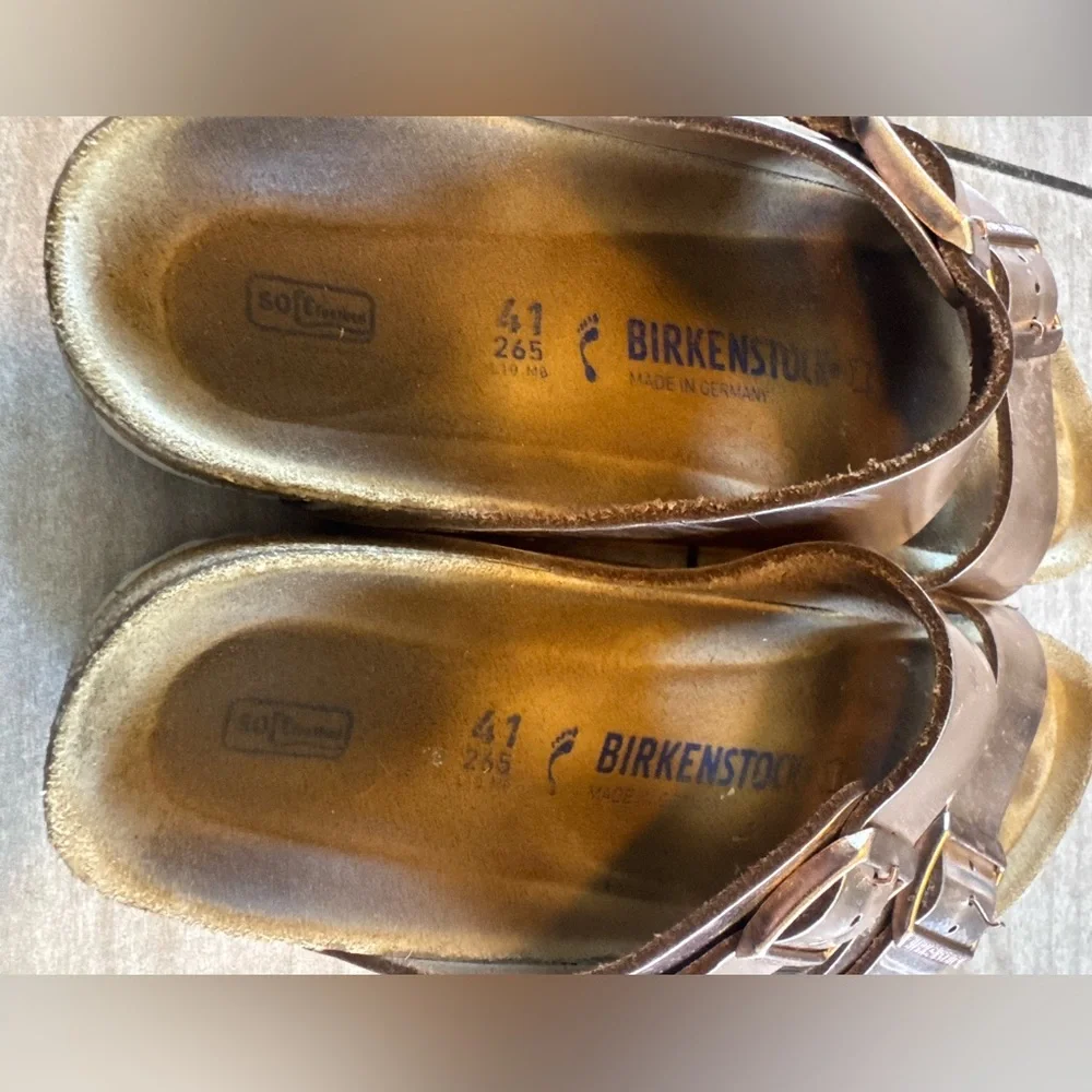 Birkenstock Arizona Soft Footbed Sandal Unisex Metallic Copper Sz EU41 US 10 - Picture 5 of 8
